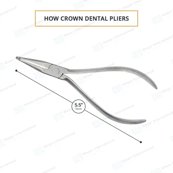 How Crown Pliers 5.5″ Straight Serrated Tips - surgical instruments manufactured by Waqar International, Sialkot - view 3
