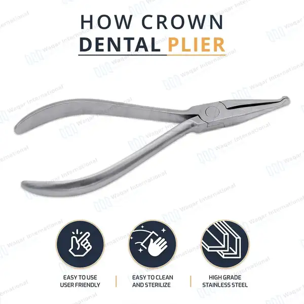 How Crown Pliers 5.5″ Straight Serrated Tips - surgical instruments manufactured by Waqar International, Sialkot - view 10