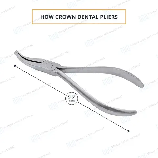 How Crown Pliers 5.5″ Curved Serrated Tips - surgical instruments manufactured by Waqar International, Sialkot - view 3
