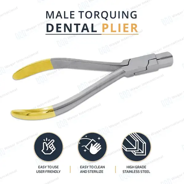 T/C Male Torquing Plier 5″ (12.7cm) Gold Handle - surgical instruments manufactured by Waqar International, Sialkot - view 10