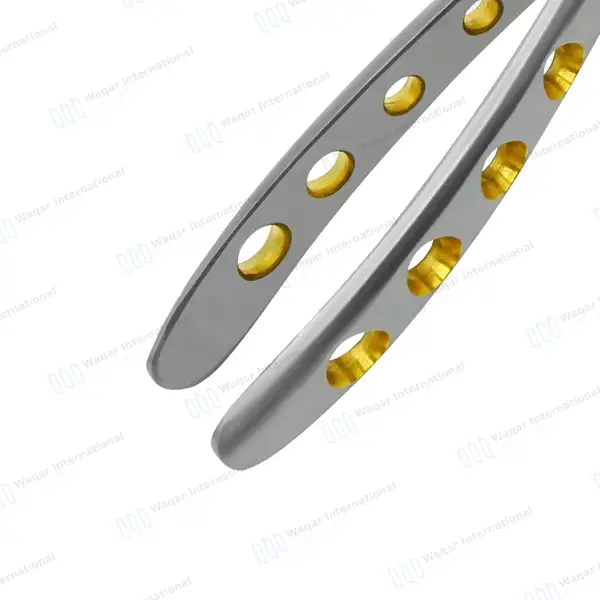 Dental Extracting Forceps #F4 Diamond Dusted Tip Gold Handle - surgical instruments manufactured by Waqar International, Sialkot - view 6