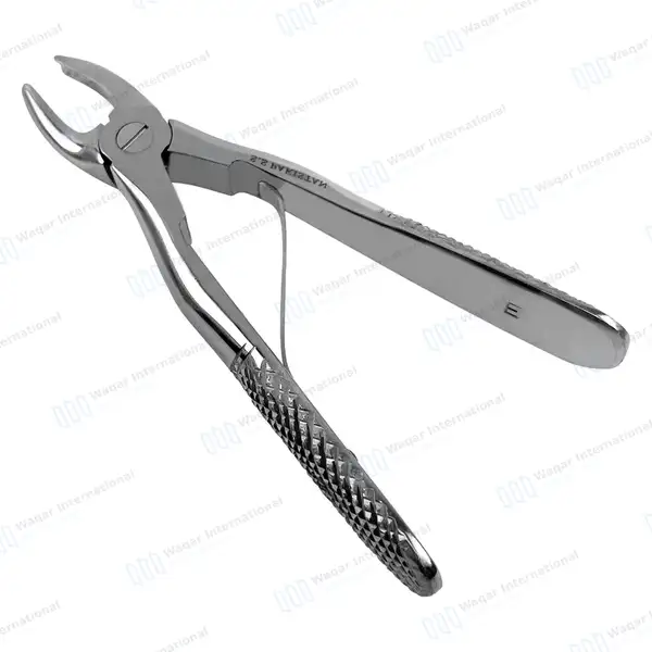 Pedo Extracting Forceps #E Upper Front Universal Mini - surgical instruments manufactured by Waqar International, Sialkot - view 2