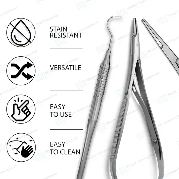 3 Pcs Basic Dental Ligature Ties Removal Braces Fixing Tool Kit - surgical instruments manufactured by Waqar International, Sialkot - view 6