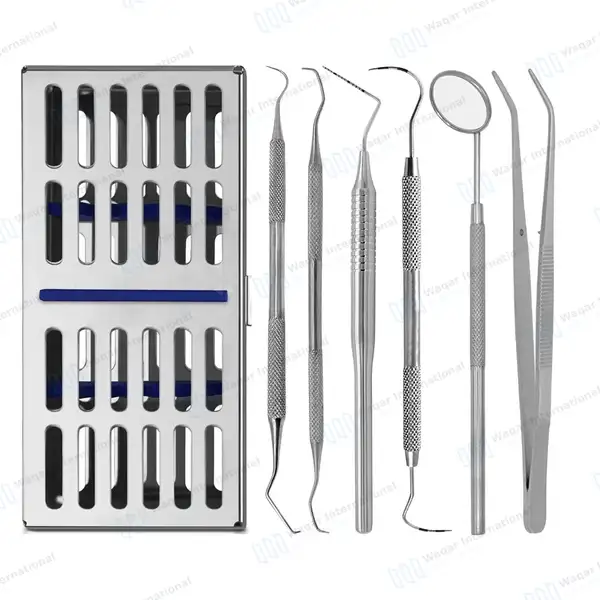 7 Pcs Periodontal Examination Kit w/Sterilization Cassette - surgical instruments manufactured by Waqar International, Sialkot - view 2