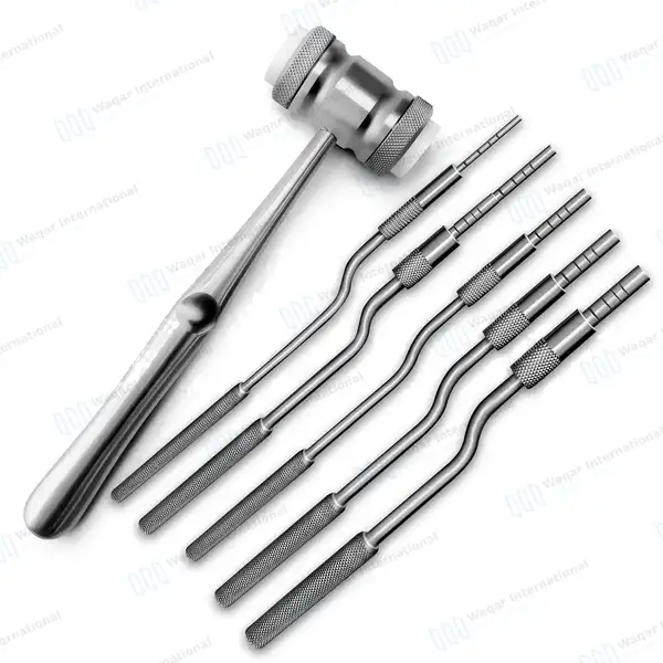 6 Pcs Angled Sinus Osteotomes Concave Tips with Mead Mallet Set - surgical instruments manufactured by Waqar International, Sialkot - view 8