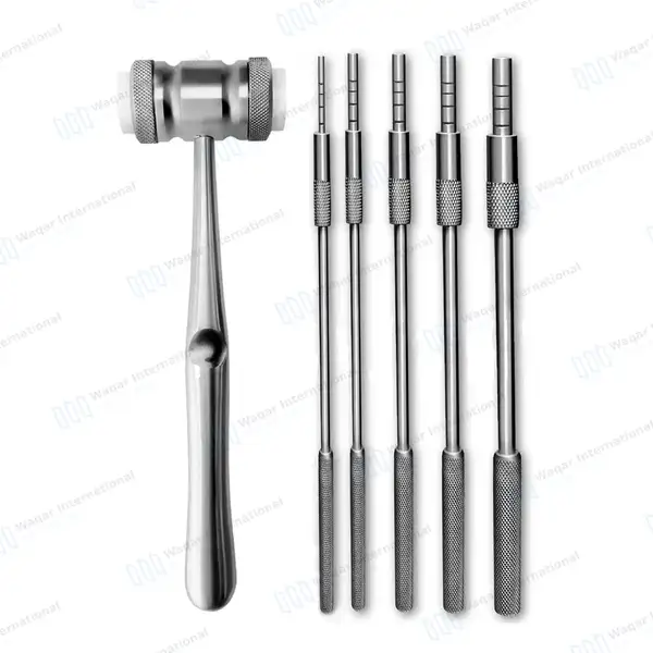 6 Pcs Straight Sinus Osteotomes Concave Tips with Mead Mallet Set - surgical instruments manufactured by Waqar International, Sialkot - view 8