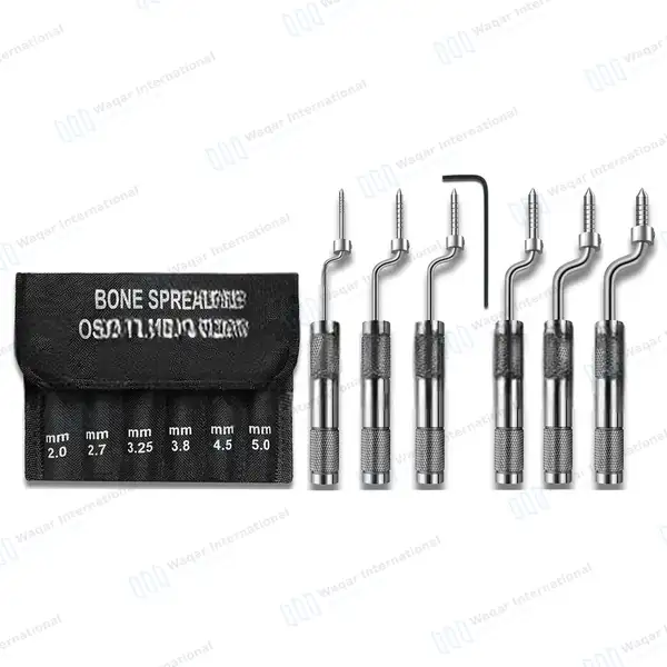 6 Pcs Bone Spreading Osteotomes with Pouch Set Convex Offset L-Key Stops - surgical instruments manufactured by Waqar International, Sialkot - view 7