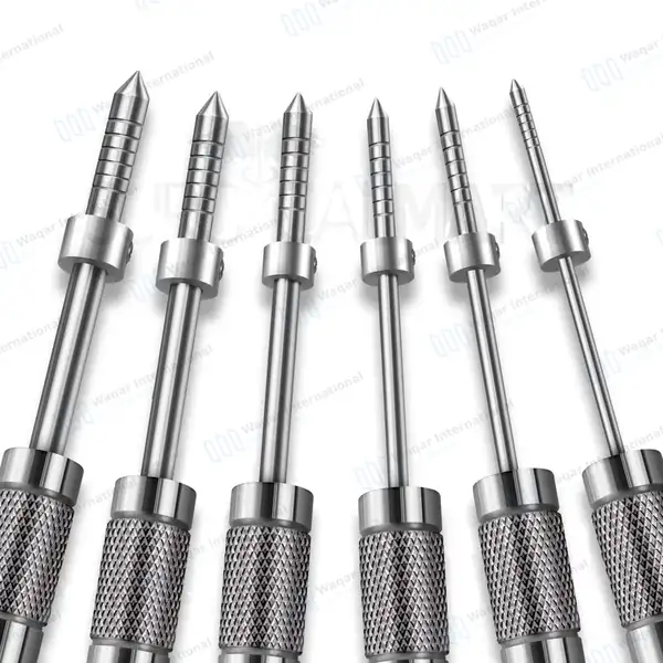 6 Pcs Bone Spreading Osteotomes Set Convex Tips Straight L-Key Stops - surgical instruments manufactured by Waqar International, Sialkot - view 2