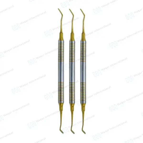 3 Pcs 4/5 Gregg Composite Instrument Gold Tips Double Ended - surgical instruments manufactured by Waqar International, Sialkot - view 2
