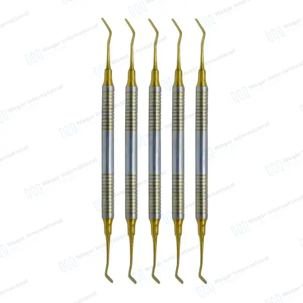 5 Pcs 4/5 Gregg Composite Instrument Gold Tips Double Ended - surgical instruments manufactured by Waqar International, Sialkot - view 2