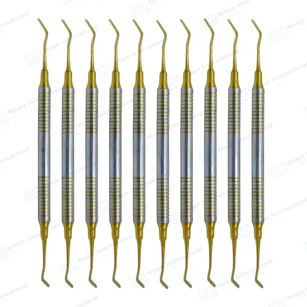 10 Pcs 4/5 Gregg Composite Instrument Gold Tips Double Ended - surgical instruments manufactured by Waqar International, Sialkot - view 2