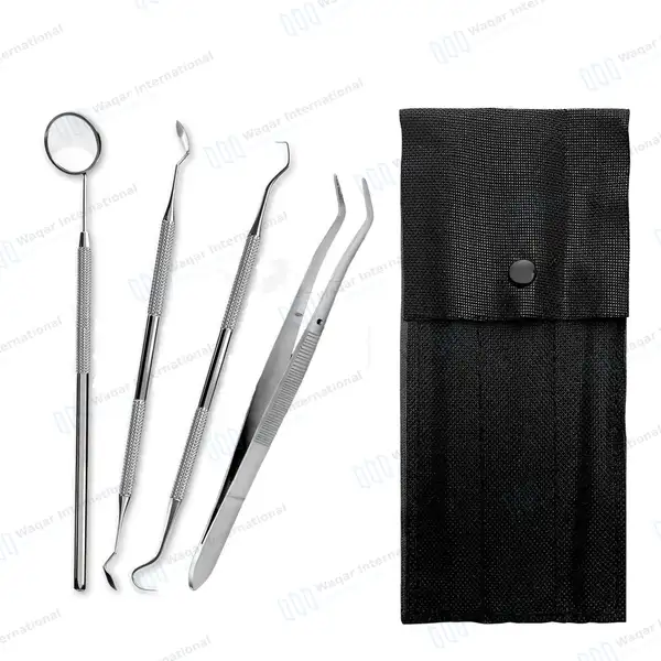 4 Pcs Professional Dental Tartar Scraper Tools Set with Pouch - surgical instruments manufactured by Waqar International, Sialkot - view 6