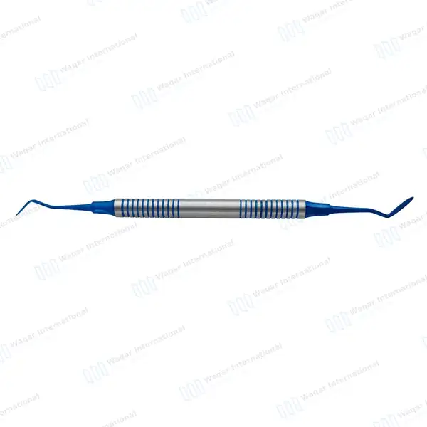 Hollenback Wax Carver #3 Blue Tips with Blue & Silver Hollow Handle - dental instruments manufactured by Waqar International, Sialkot - view 3