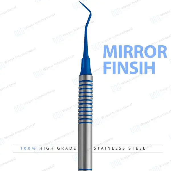 Hollenback Wax Carver #3 Blue Tips with Blue & Silver Hollow Handle - dental instruments manufactured by Waqar International, Sialkot - view 5
