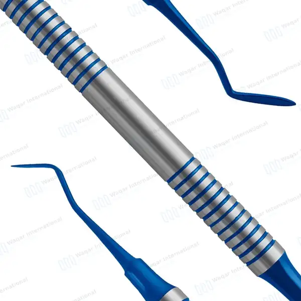 Hollenback Wax Carver #3 Blue Tips with Blue & Silver Hollow Handle - dental instruments manufactured by Waqar International, Sialkot - view 7