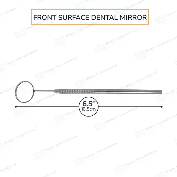3 Pcs Front Surface Mouth Mirror #5 with Handle - surgical instruments manufactured by Waqar International, Sialkot - view 3