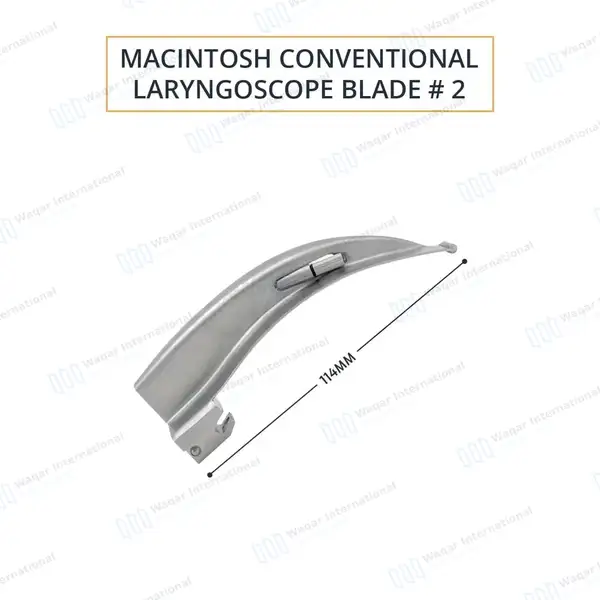 Macintosh Conventional Laryngoscope Blade #2 - surgical instruments manufactured by Waqar International, Sialkot - view 4