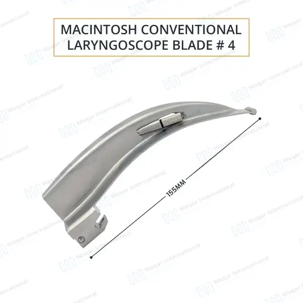 Macintosh Conventional Laryngoscope Blade #4 - surgical instruments manufactured by Waqar International, Sialkot - view 4