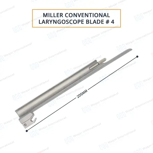 Miller Laryngoscope Blade #4 Conventional - surgical instruments manufactured by Waqar International, Sialkot - view 4
