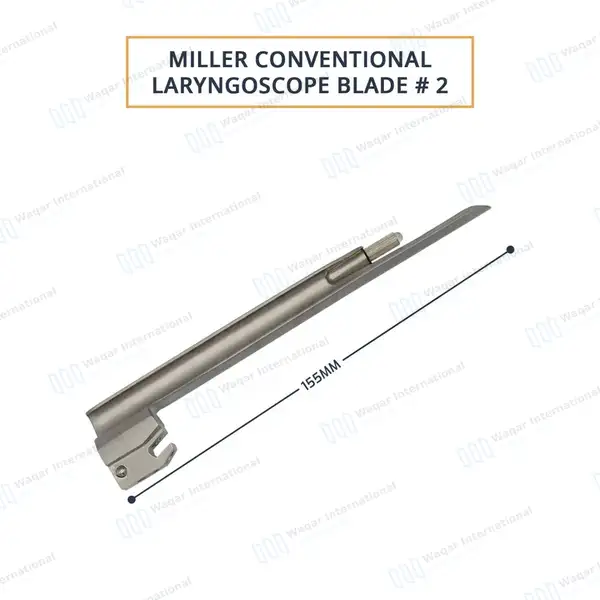 Miller Blade #2 with Conventional Laryngoscope Medium Handle - surgical instruments manufactured by Waqar International, Sialkot - view 4