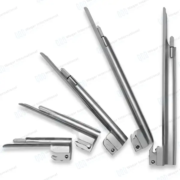 6 Pcs Miller Conventional Laryngoscope Set – 5 Blades with 1 Handle - surgical instruments manufactured by Waqar International, Sialkot - view 5
