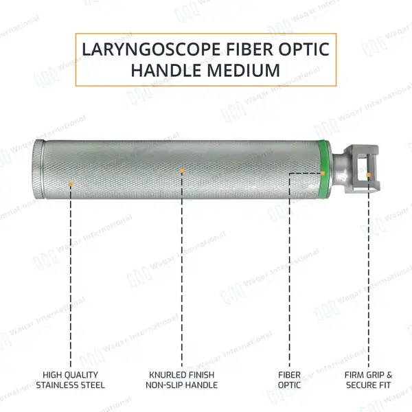 Fiber Optic Miller Blade #1 with Laryngoscope Medium Handle - surgical instruments manufactured by Waqar International, Sialkot - view 7