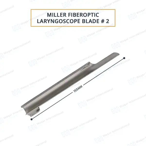Fiber Optic Miller Blade #2 with Laryngoscope Medium Handle - surgical instruments manufactured by Waqar International, Sialkot - view 4