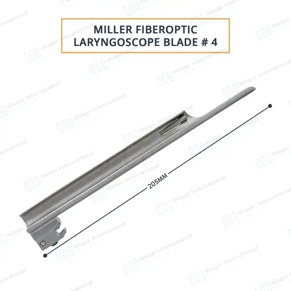 Fiber Optic Miller Blade #4 with Laryngoscope Medium Handle - surgical instruments manufactured by Waqar International, Sialkot - view 4