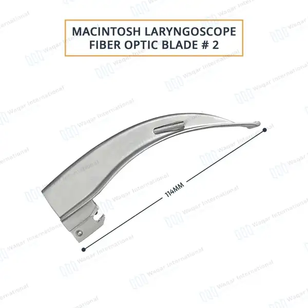 Macintosh Fiber Optic Laryngoscope Blade #2 Anesthesia Intubation - surgical instruments manufactured by Waqar International, Sialkot - view 3