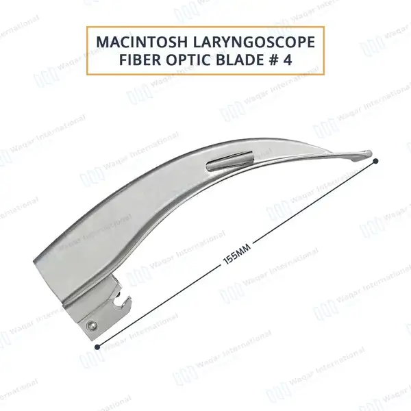 Macintosh Fiber Optic Laryngoscope Blade #4 Anesthesia Intubation - surgical instruments manufactured by Waqar International, Sialkot - view 3