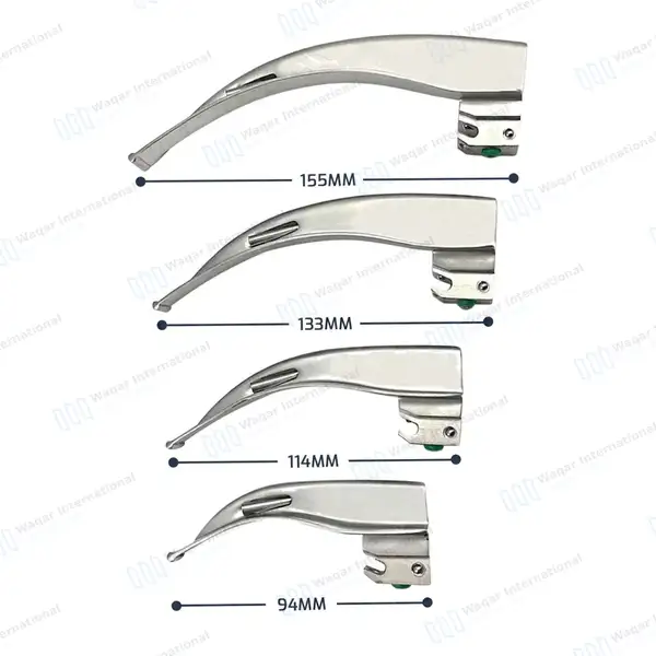 4 Macintosh Fiber Optic Blades #1, #2, #3, #4 - surgical instruments manufactured by Waqar International, Sialkot - view 3