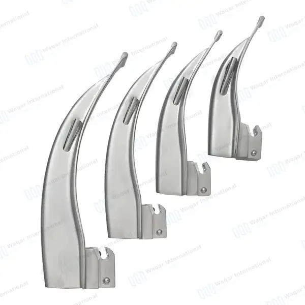 5 Pcs Macintosh Fiber Optic Laryngoscope Set – Reusable - surgical instruments manufactured by Waqar International, Sialkot - view 2