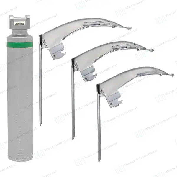 5 Pcs McCoy Flexi-Tip Fiber Optic Laryngoscope Set with Carrying Case - surgical instruments manufactured by Waqar International, Sialkot - view 2