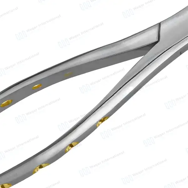 Universal Extraction Forceps #17 with Gold Hollow Python Grip Handle - dental instruments manufactured by Waqar International, Sialkot - view 4