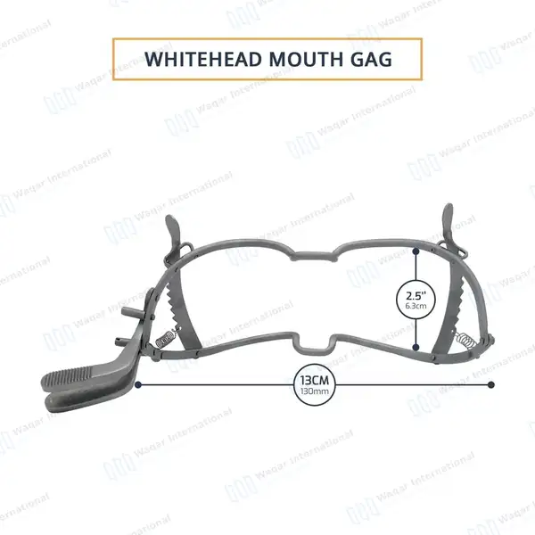 Whitehead Mouth Gag 13cm - surgical instruments manufactured by Waqar International, Sialkot - view 3