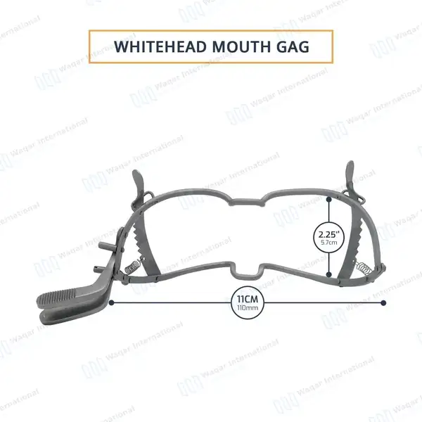 Whitehead Mouth Gag 11cm - surgical instruments manufactured by Waqar International, Sialkot - view 3