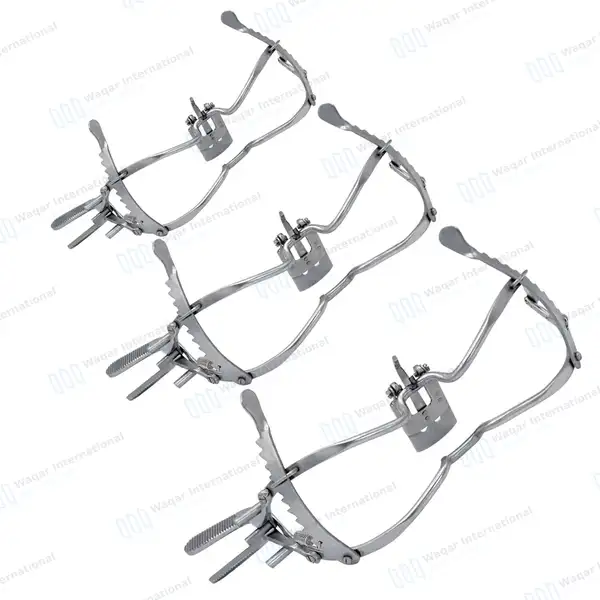 3 Pcs Whitehead Mouth Gag with Tongue Depressor Set 11cm, 13cm and 15cm - surgical instruments manufactured by Waqar International, Sialkot - view 2