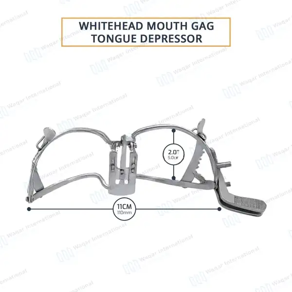 Whitehead Mouth Gag with Tongue Depressor 11cm – Pediatric - surgical instruments manufactured by Waqar International, Sialkot - view 3