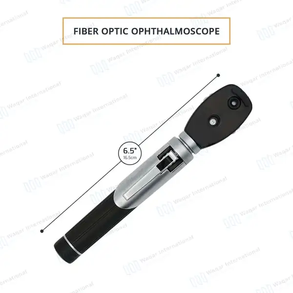 Fiber Optic Mini Otoscope & Ophthalmoscope ENT Diagnostic Set – Black - surgical instruments manufactured by Waqar International, Sialkot - view 5
