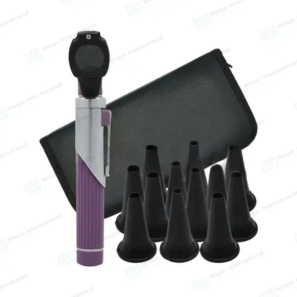 Fiber Optic Mini Otoscope & Ophthalmoscope ENT Diagnostic Set – Purple - surgical instruments manufactured by Waqar International, Sialkot - view 2