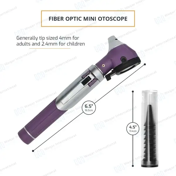 Fiber Optic Mini Otoscope & Ophthalmoscope ENT Diagnostic Set – Purple - surgical instruments manufactured by Waqar International, Sialkot - view 5