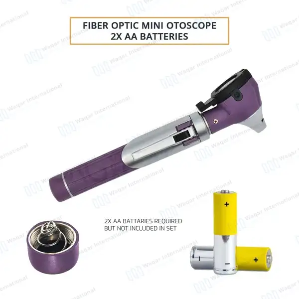Fiber Optic Mini Otoscope & Ophthalmoscope ENT Diagnostic Set – Purple - surgical instruments manufactured by Waqar International, Sialkot - view 8