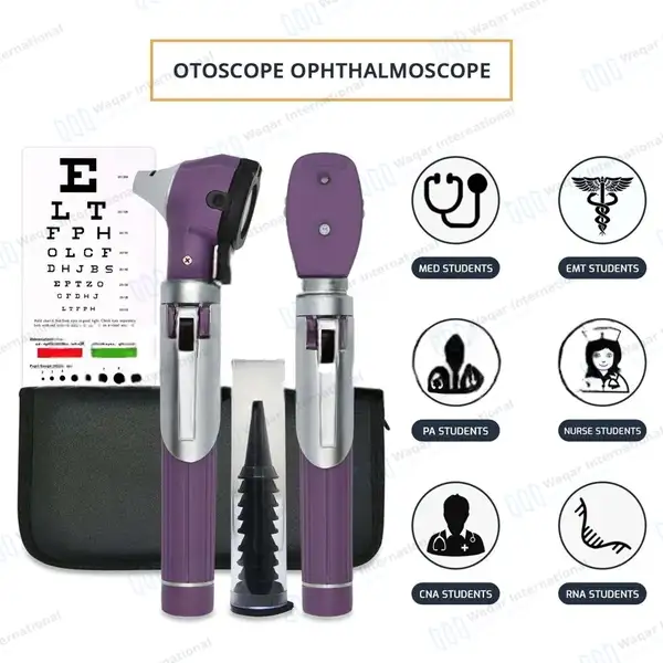 Fiber Optic Mini Otoscope & Ophthalmoscope ENT Diagnostic Set – Purple - surgical instruments manufactured by Waqar International, Sialkot - view 10