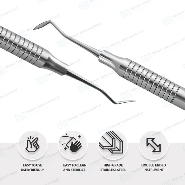 12 Hollenback Wax Carver #3 Double Ended Hollow Handle - dental instruments manufactured by Waqar International, Sialkot - view 5