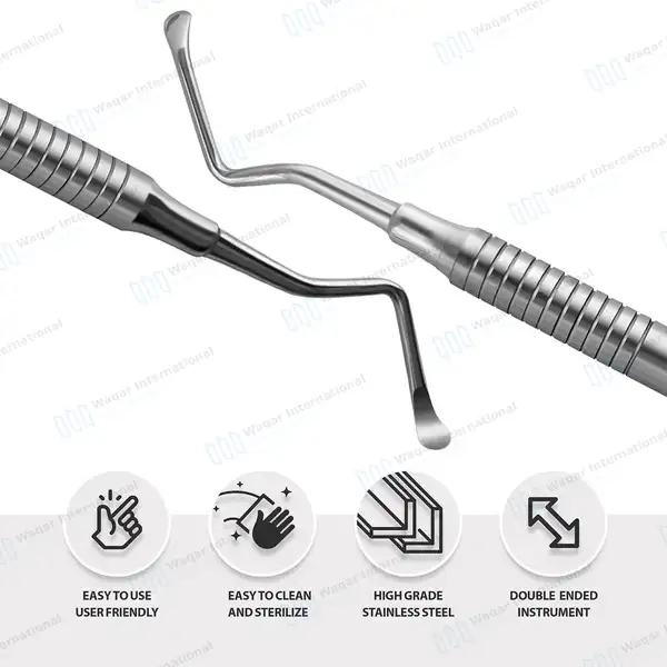 Lucas Curette #85 Double Ended 2.7mm Spoon Shaped Blades - surgical instruments manufactured by Waqar International, Sialkot - view 5