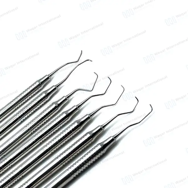 7 Pcs Gracey Curettes Set Periodontal Scaler with Zipper Case - surgical instruments manufactured by Waqar International, Sialkot - view 2