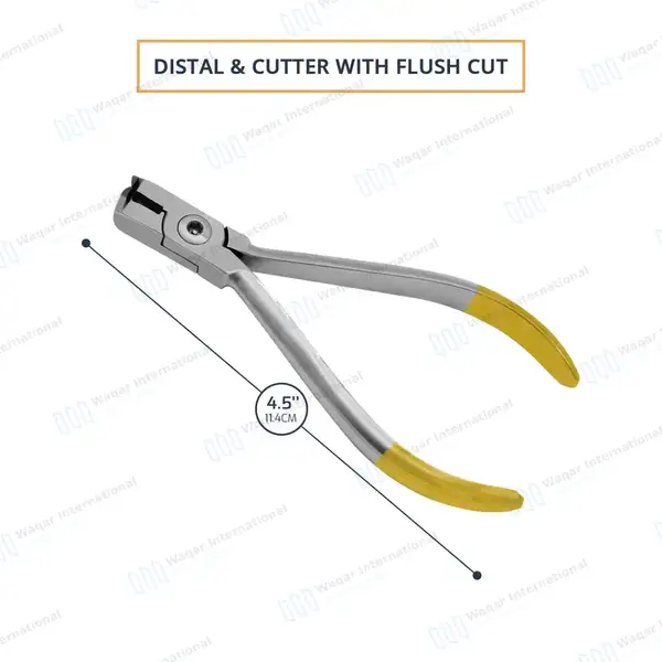 TC Flush Cut Distal End Cutter 4.5″ Orthodontic Plier - surgical instruments manufactured by Waqar International, Sialkot - view 3