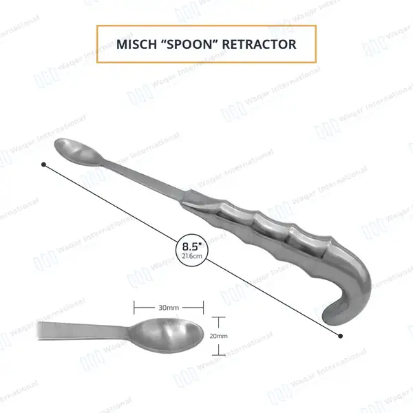 Misch “Spoon” Cheek & Tongue Retractor - surgical instruments manufactured by Waqar International, Sialkot - view 3