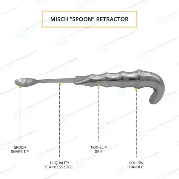 Misch “Spoon” Cheek & Tongue Retractor - surgical instruments manufactured by Waqar International, Sialkot - view 4