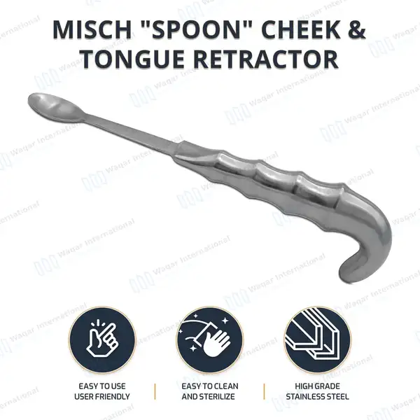 Misch “Spoon” Cheek & Tongue Retractor - surgical instruments manufactured by Waqar International, Sialkot - view 9